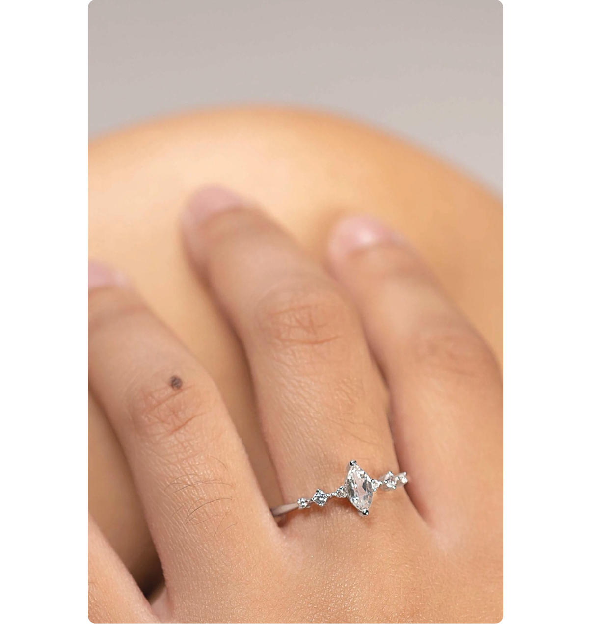 Ava Crystal Ring Silver Rings For Women Rose Gold Ring Gemstone 14K Solid Gold Ring Gift Dainty Ring Statement Ring Minimalist Gold Jewelry