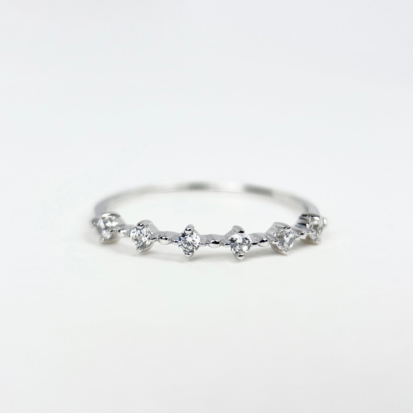 14K White Gold Stackable Dainty Ring