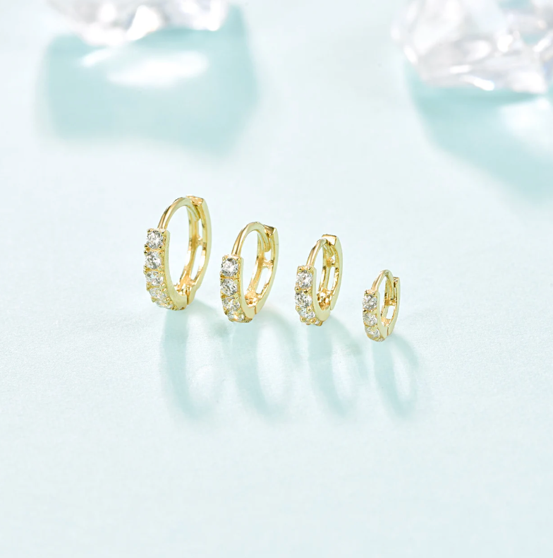 10K Solid gold 5mm 6mm 7mm 8mm 9mm 10mm 11mm hoop earrings, Daith Piercing, Conch Piercing, Helix Piercing, small huggie earrings.