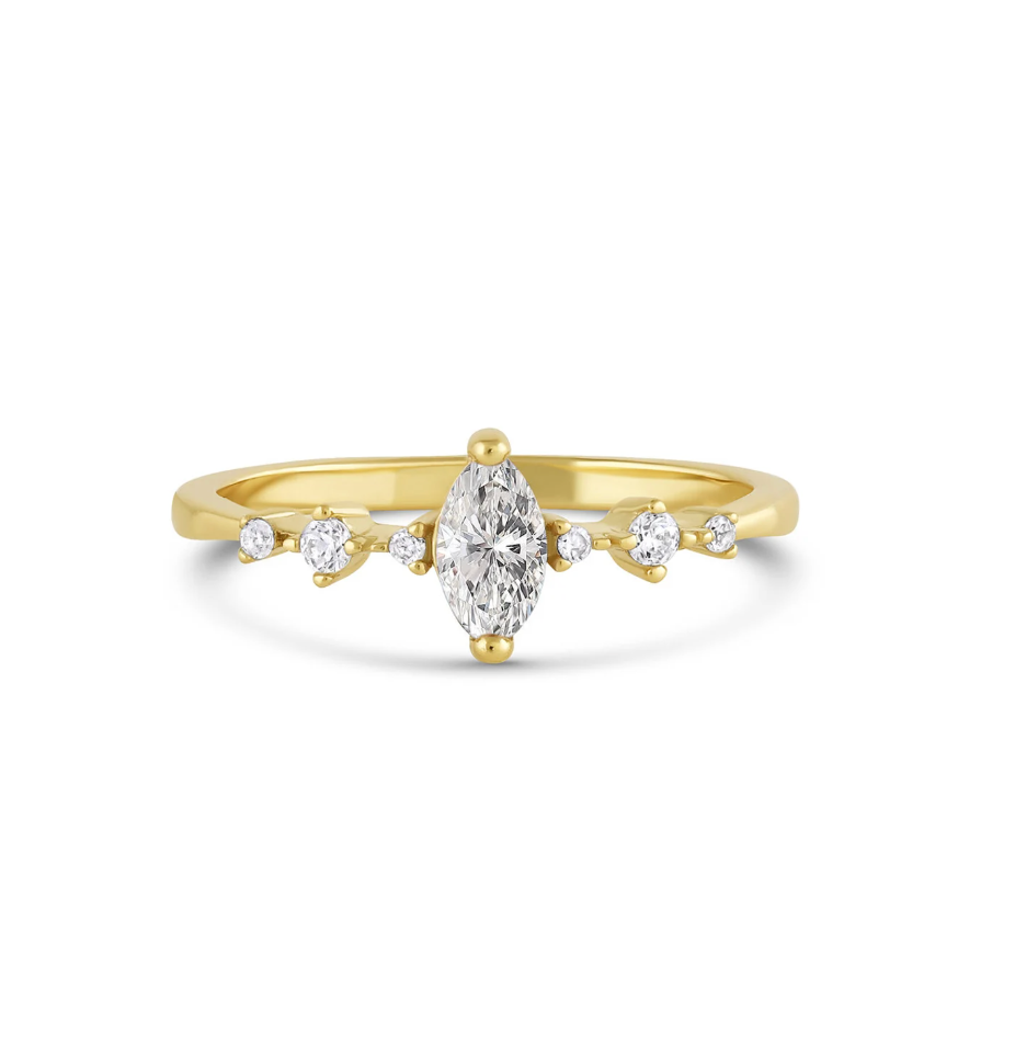 Ava Crystal Ring Silver Rings For Women Rose Gold Ring Gemstone 14K Solid Gold Ring Gift Dainty Ring Statement Ring Minimalist Gold Jewelry