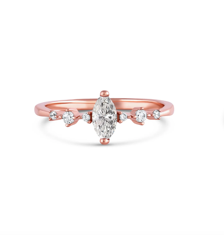 Ava Crystal Ring Silver Rings For Women Rose Gold Ring Gemstone 14K Solid Gold Ring Gift Dainty Ring Statement Ring Minimalist Gold Jewelry