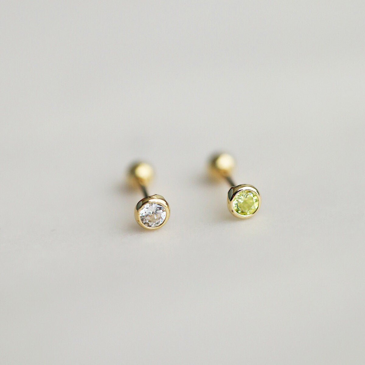 9K Solid Gold Screw Back Earrings