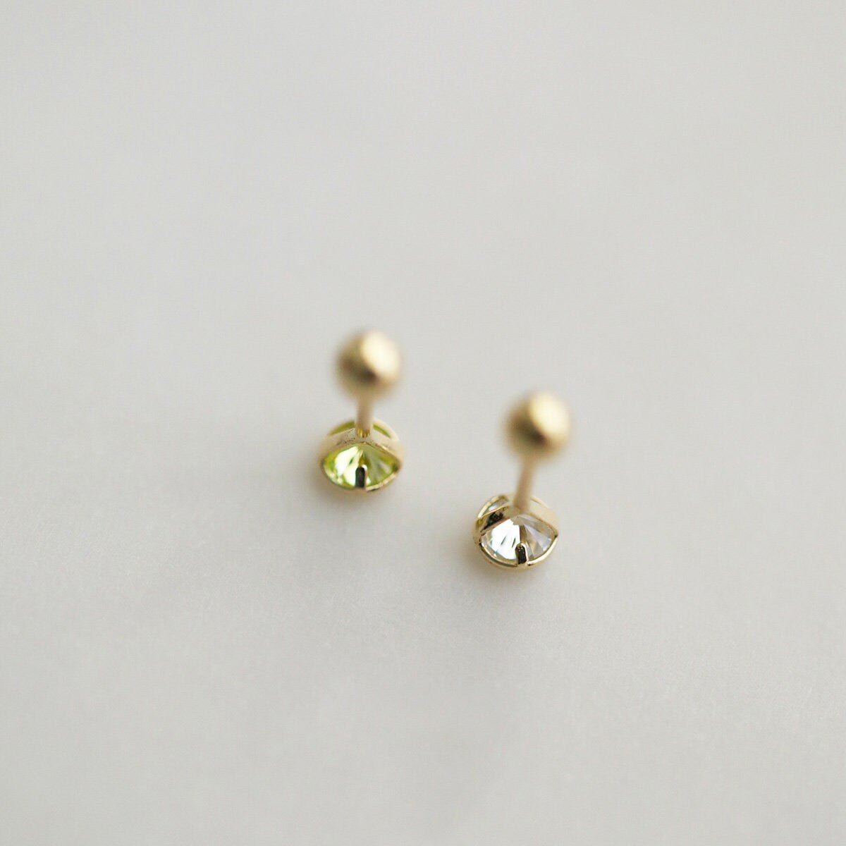 9K Solid Gold Screw Back Earrings