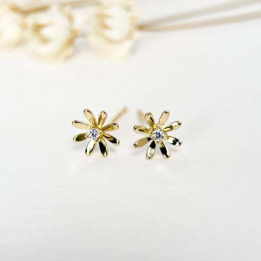 9K Solid Gold Floral Earrings