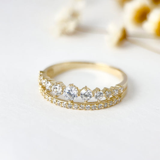 9K Solid Gold Dainty Stunning Stackable Ring