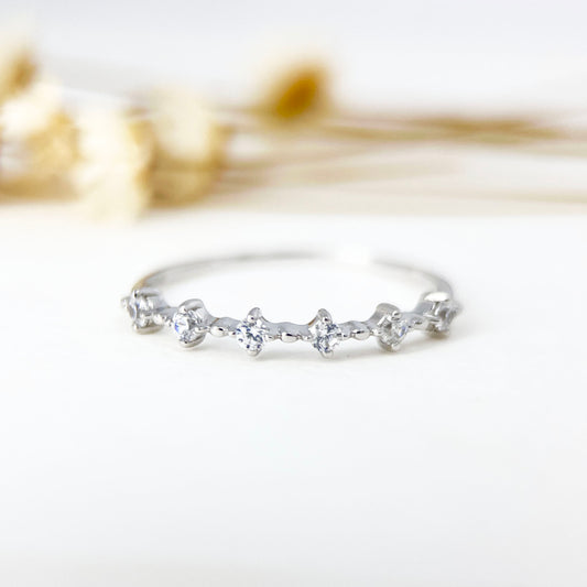 14K White Gold Stackable Dainty Ring