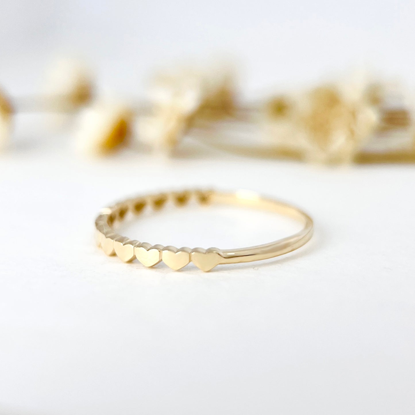 14K Solid Gold Dainty Stackable Thin Ring