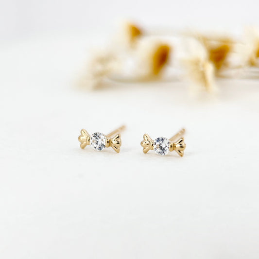 14K Solid Gold Sweet Candy Stud Earrings