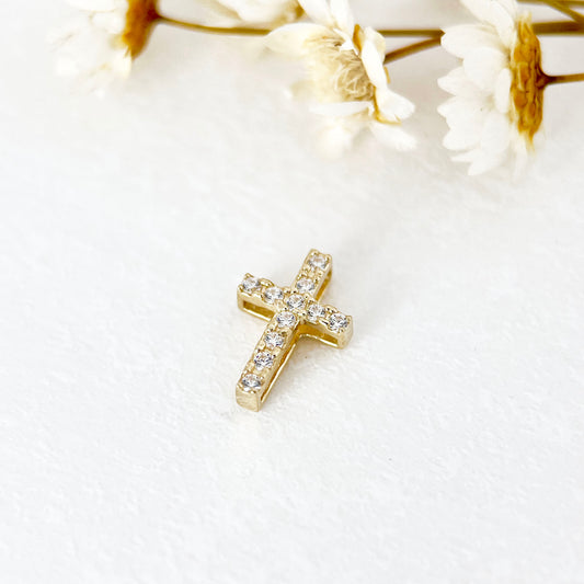 9K Solid Gold Delicate Cross Pendant