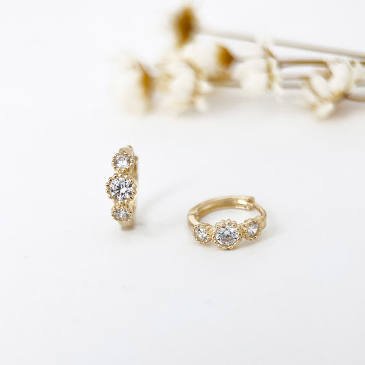 9K Solid Gold Small Dainty Hoop Earrings