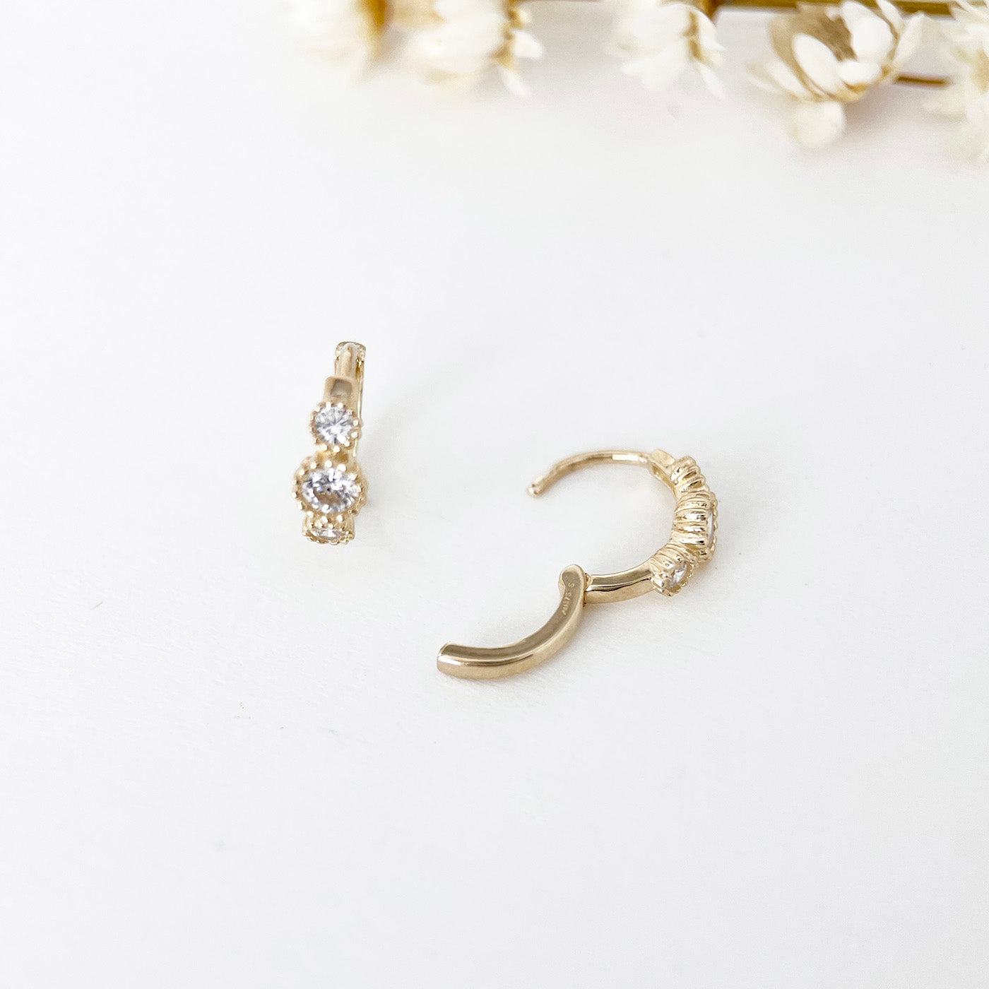 9K Solid Gold Small Dainty Hoop Earrings