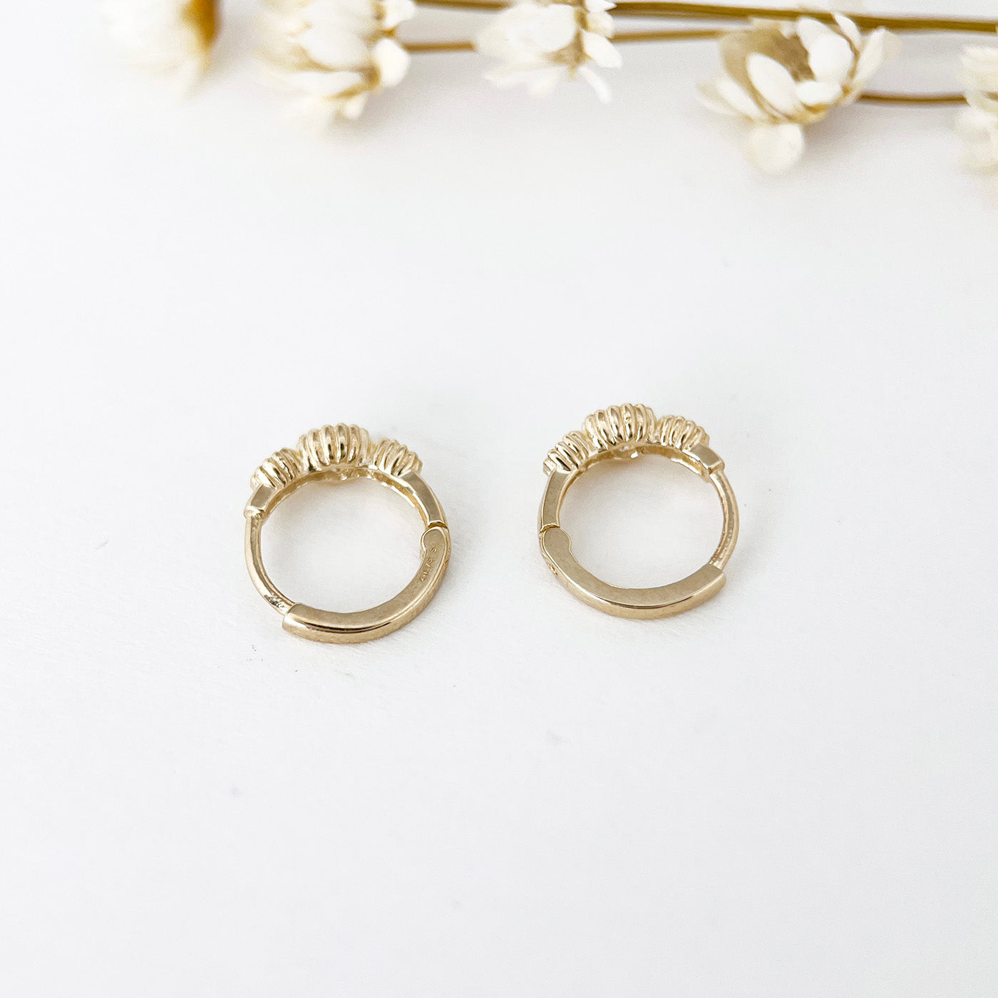 9K Solid Gold Small Dainty Hoop Earrings