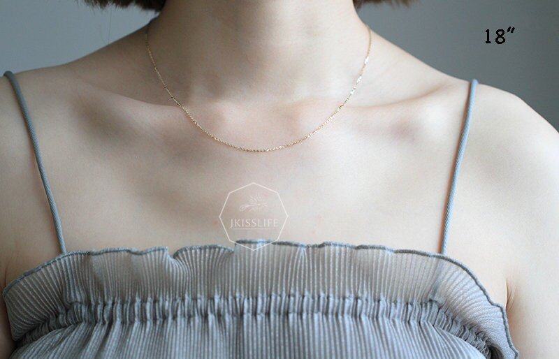 14K Solid Gold Cable Chain Necklace