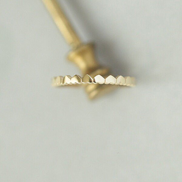 14K Solid Gold Dainty Stackable Thin Ring