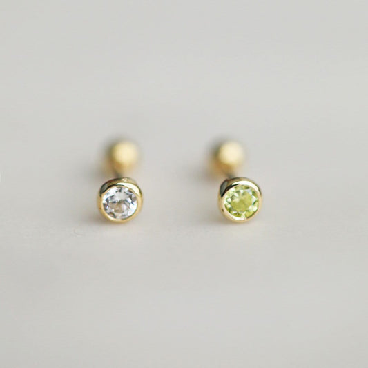 9K Solid Gold Screw Back Earrings